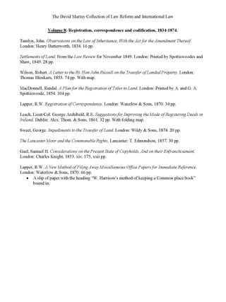 David Murray Collection of 155 titles: Law Reform & International Law