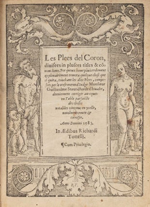 Les Plees del Coron, Divisees in Plusors Titles, London, 1583.
