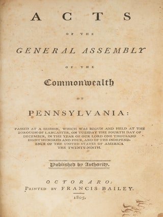 Acts of the General Assembly of the Commonwealth of Pennsylvania.
