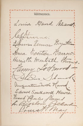 Annotated Copy of a Marriage Service with Signature of Learned Hand.