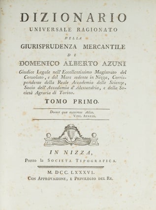 Dizionario Universale Ragionato Della Giurisprudenza Mercantile 4 Vols