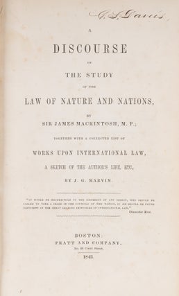A Discourse on the Study of the Law of Nature... [And 3 Other Titles]