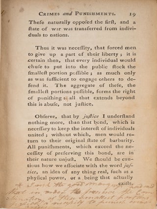 An Essay on Crimes and Punishments.