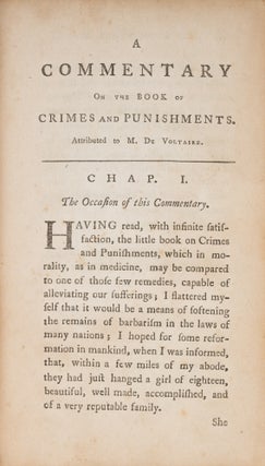 An Essay on Crimes and Punishments.