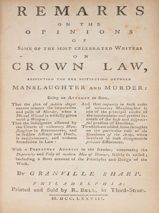 An Essay on Crimes and Punishments.