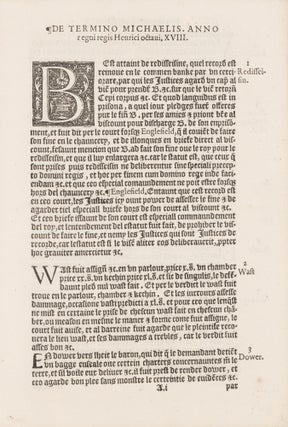 De Termino Michaelis Anno Regni Regis Henrici Octavi, XVIII.