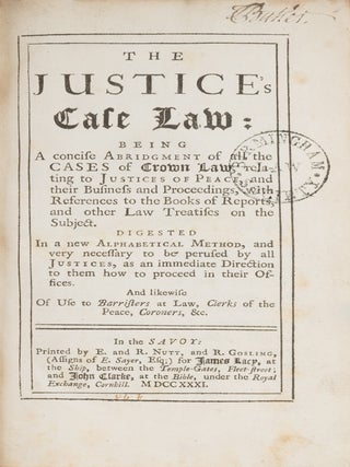 The Justice's Case Law: Being a Concise Abridgment of All the...