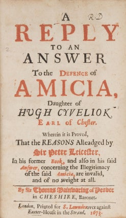 A Reply to an Answer to the Defence of Amicia, Daughter of Hugh...