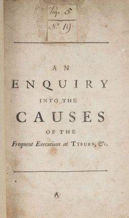 An Enquiry Into the Causes of the Frequent Executions at Tyburn. Bernard Mandeville.