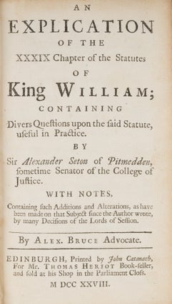 An Explication of the XXXIX Chapter of the Statutes of King William...