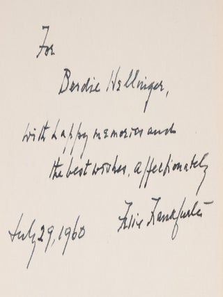 Felix Frankfurter Reminisces, First Edition, Inscribed by Frankfurter.