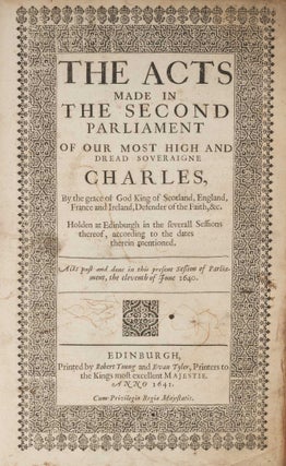 The Acts Made in the Second Parliament [with 5 Other Volumes of Acts].