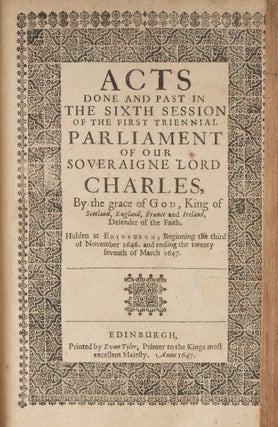 The Acts Made in the Second Parliament [with 5 Other Volumes of Acts].