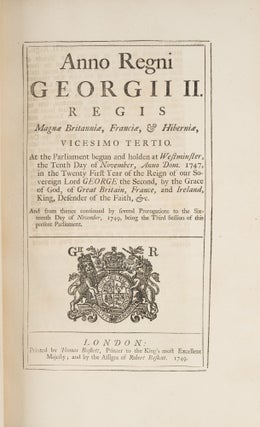 Anno Regni Georgii II Regis, Vicesimo Tertio, 1749.
