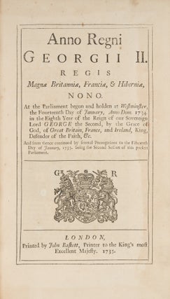 Anno Regni Georgii II Regis, Nono, 1735.
