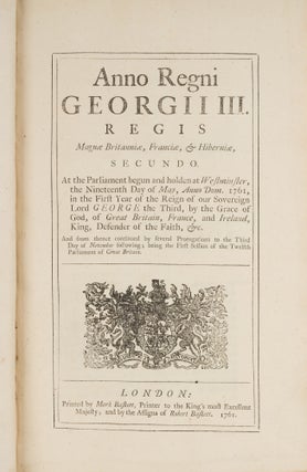 Anno Regni Georgii III Regis, Secundo, 1761.