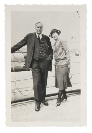 Item #73025 4-3/4" x 3-1/4" Black-and-White Photograph of Clarence & Ruby Darrow. Clarence...
