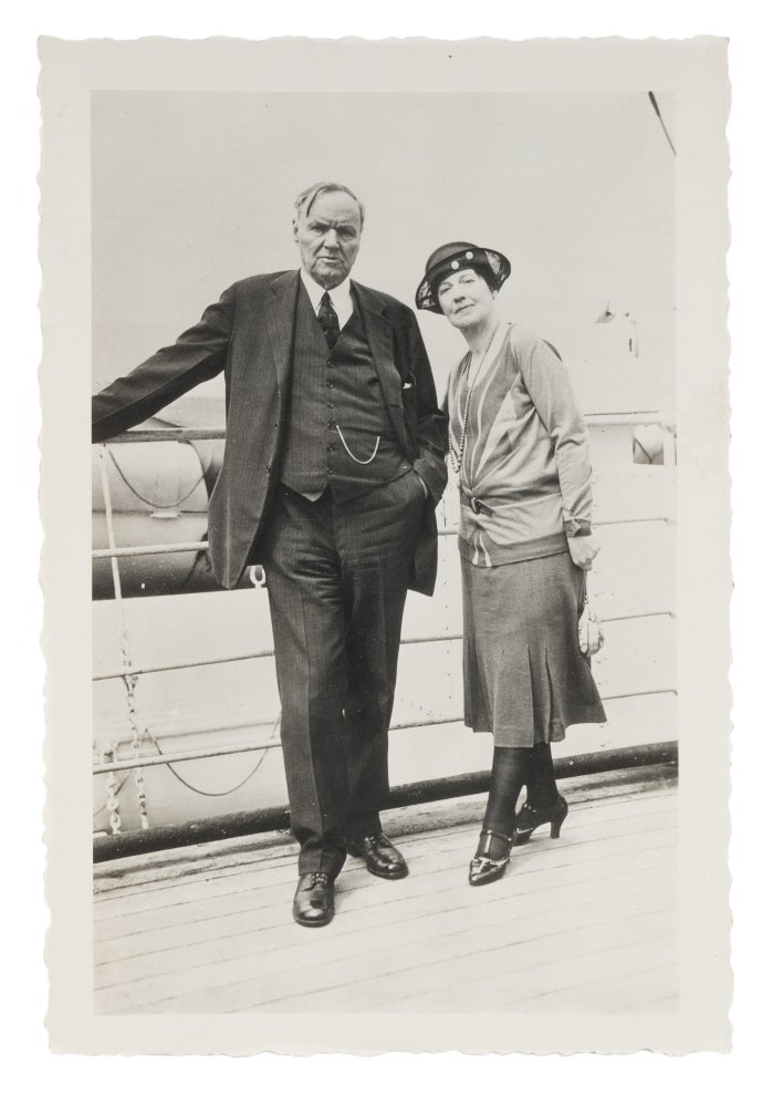 Item #73025 4-3/4" x 3-1/4" Black-and-White Photograph of Clarence & Ruby Darrow. Clarence Darrow, Ruby inscription Darrow.