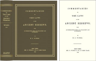 Item #73114 Commentaries on the Laws of the Ancient Hebrews with an. E. C Wines
