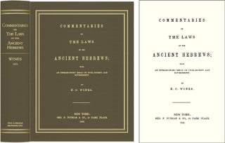 Item #73114 Commentaries on the Laws of the Ancient Hebrews with an. E. C. Wines