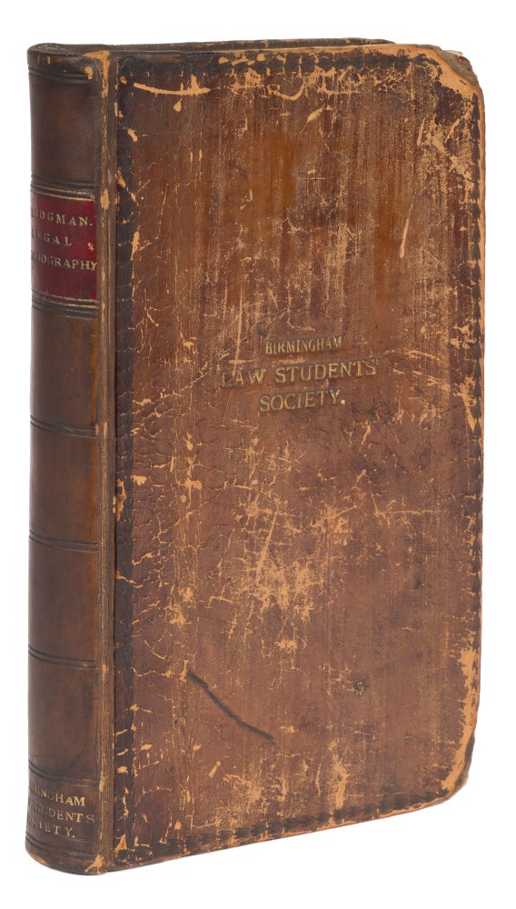 Item #73169 A Short View of Legal Bibliography, Containing Some Critical. Richard W. Bridgman.
