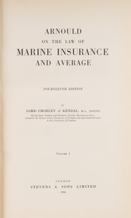 Arnould on the Law of Marine Insurance and Average, 14th ed. 2 vols.