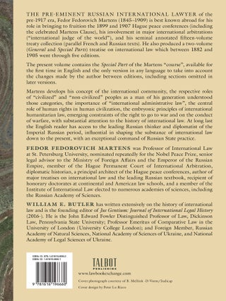 Contemporary International Law of Civilized Peoples, Special Part.
