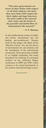Contemporary International Law of Civilized Peoples, Special Part.