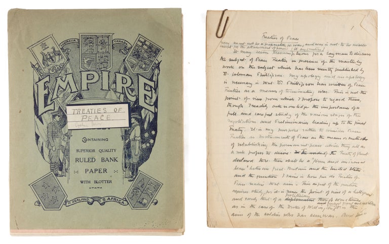 Item #73296 Two Pre-Publication Manuscript Copies of Treaties of Peace, c 1917. Manuscript Archive, Sir Graham John Bower.