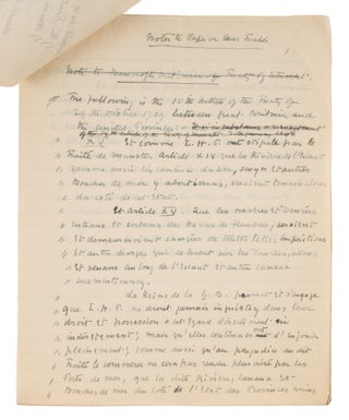Two Pre-Publication Manuscript Copies of Treaties of Peace, c 1917.