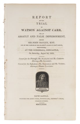 Item #73307 Report of the Trial of Watson against Carr. Trial, Thomas Carr, Defendant