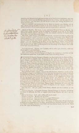 The Trial of Elizabeth Duchess Dowager of Kingston for Bigamy, 1776.