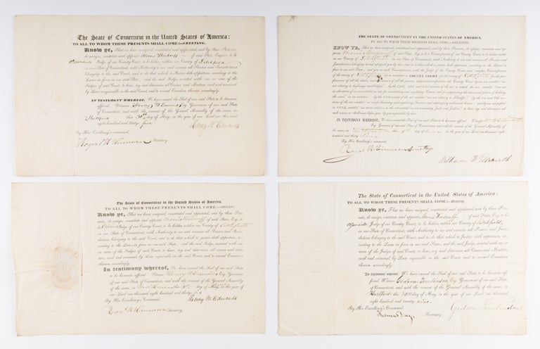 Item #73320 4 Judicial Appointment Certificates, Litchfield County, CT, 1829-1839. Manuscript Archive, Morris Woodruff.
