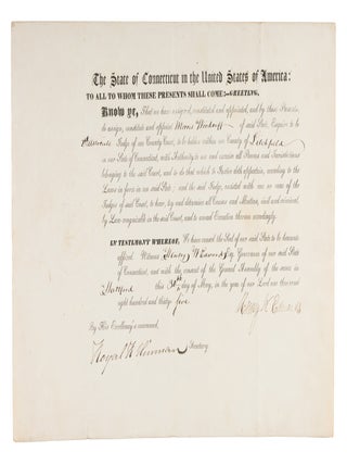 4 Judicial Appointment Certificates, Litchfield County, CT, 1829-1839.