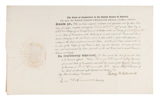 4 Judicial Appointment Certificates, Litchfield County, CT, 1829-1839.