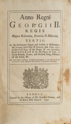 Anno Regni Georgii II Regis, Tertio, 1730.