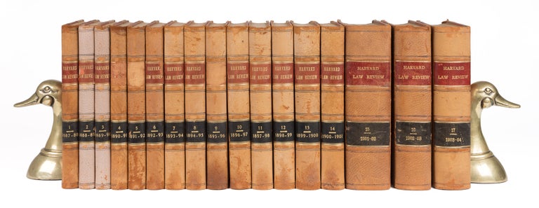 Item #73431 Harvard Law Review Vols 1 to 17 (1887-1904) in 17 books. Harvard Law Review Association.