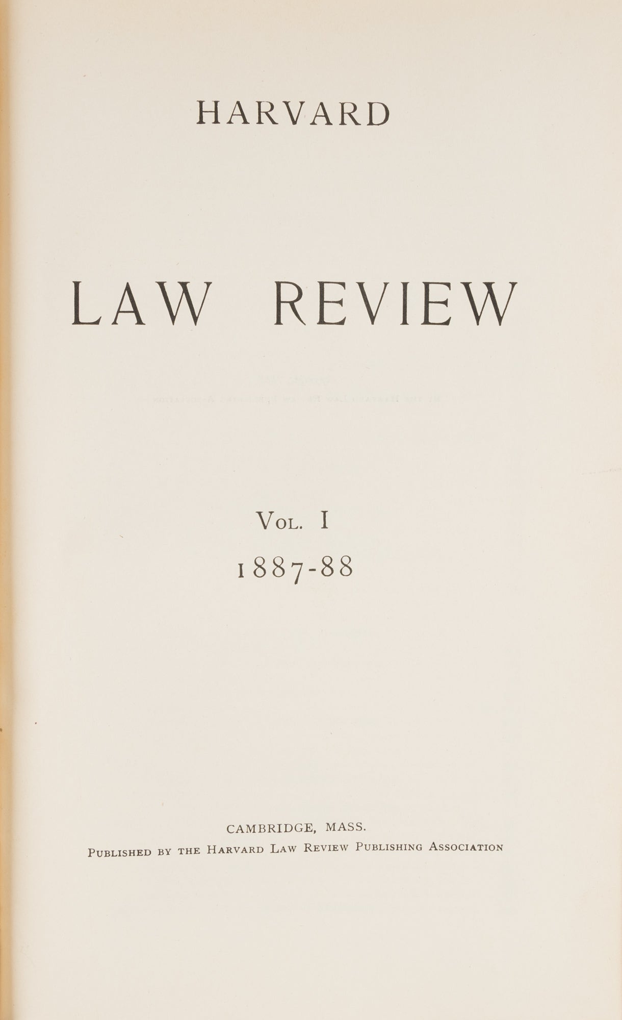 Harvard Law Review Vols 1 To 17 1887-1904 In 17 Books | Harvard Law ...