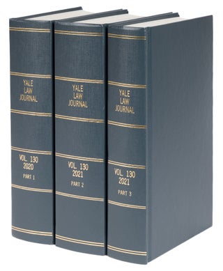 Yale Law Journal. Vol. 130, no. 1-8 (2020-2021), in 3 books. Bound. Yale Law School.