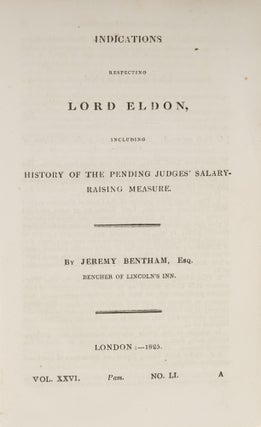 Indications Respecting Lord Eldon, Including History of the Pending...