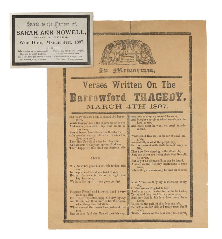 Item #73519 In Memoriam, Verses Written on the Barrowford Tragedy, March 4th 1897. Broadside, Murder, Sarah Ann Nowell.