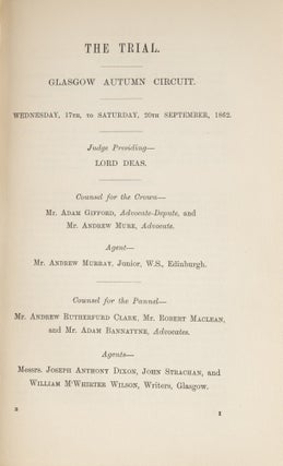 Trial of Mrs. M'Lachlan. First edition. Notable Scottish Trials