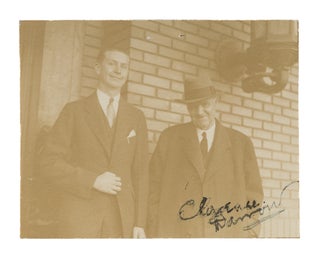 Item #73599 3-1/2" x 4-1/2" Signed Print of Clarence Darrow and Robert R Gros. Clarence Darrow,...