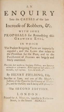 Item #73601 An Enquiry Into the Causes of the Late Increase of Robbers, &c. Henry Fielding