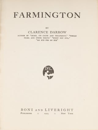 Farmington, Inscribed by Darrow, with Three Additional Photos, 1925.