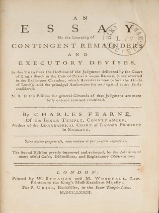 An Essay on the Learning of Contingent Remainders and Executory...