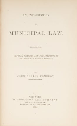 An Introduction to Municipal Law, Inscribed by the Author.