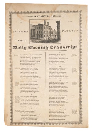 Item #73664 The Carriers' Annual: To the Patrons of the Daily Evening Transcript. Broadside