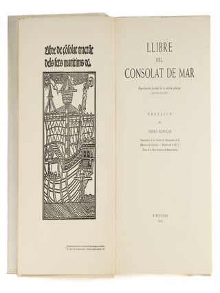 Llibre del Consolat de Mar, Reproduccion Facsimil de la Edicion...