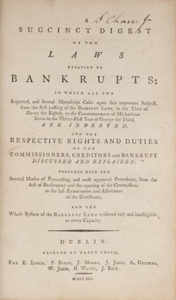 A Succinct Digest of the Laws Relating to Bankrupts...